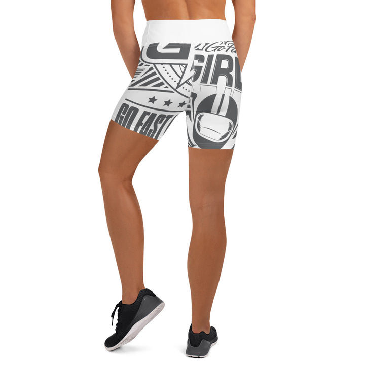 AOP White Workout Shorts