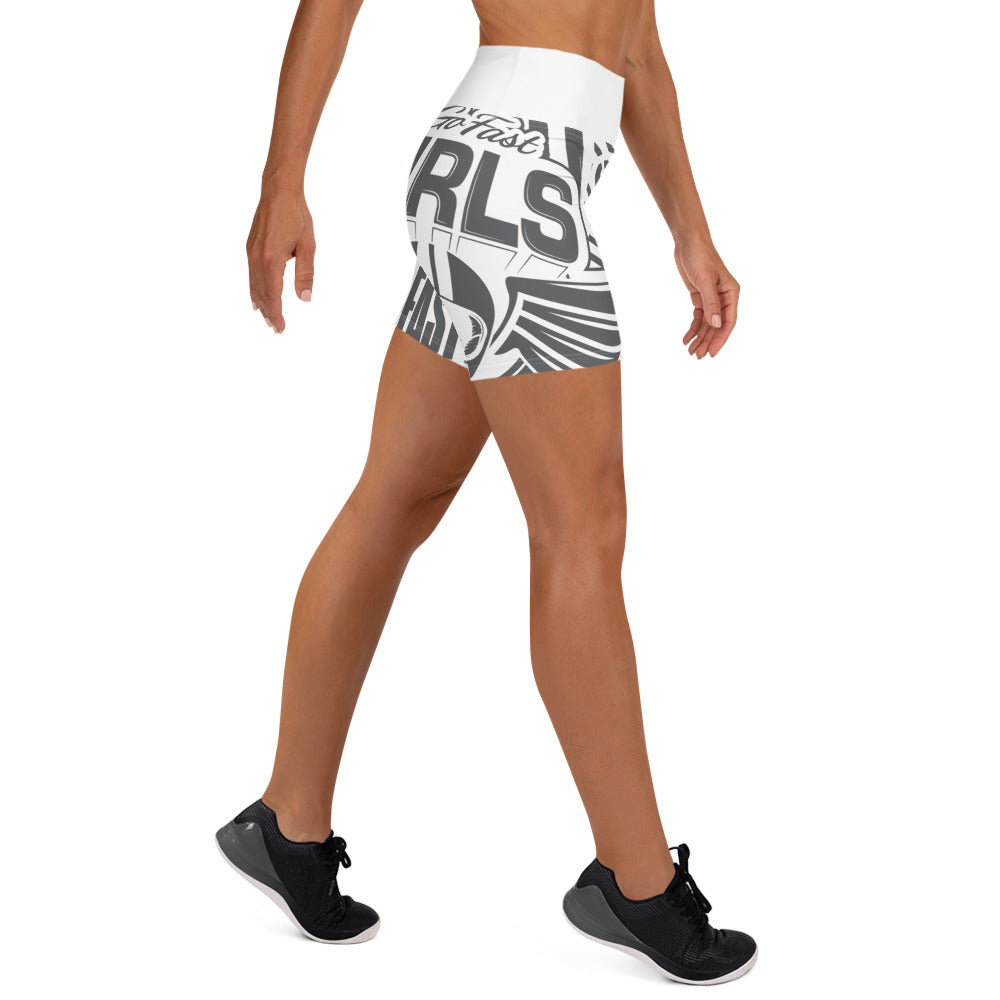 AOP White Workout Shorts