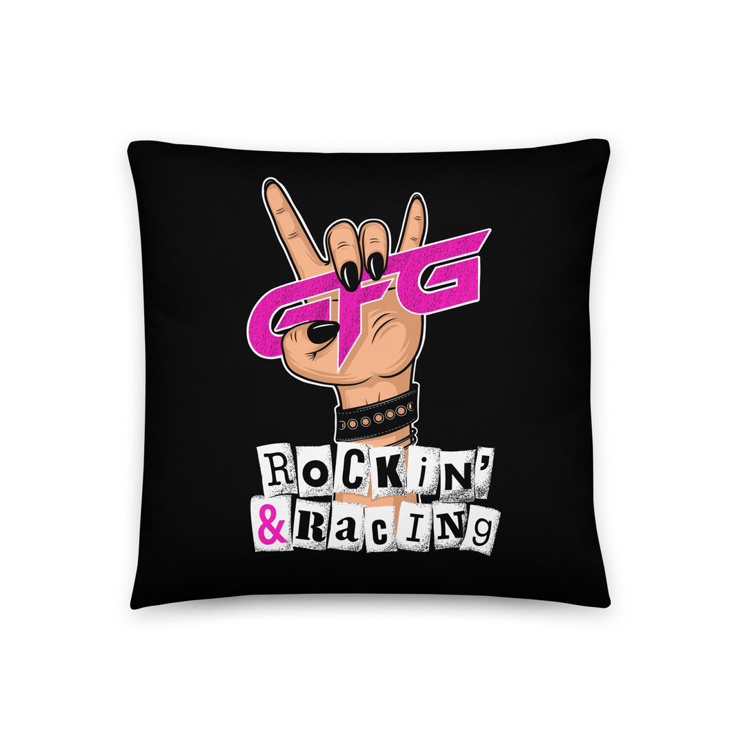 Black Rockin' & Racing Pillow