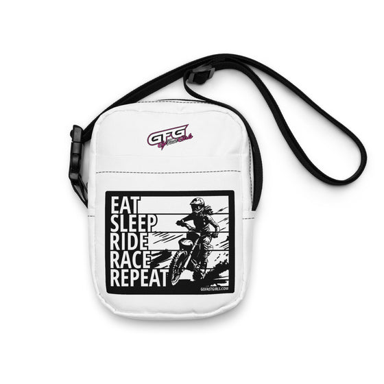 Eat Sleep Ride Race Repeat Crossbody Bag