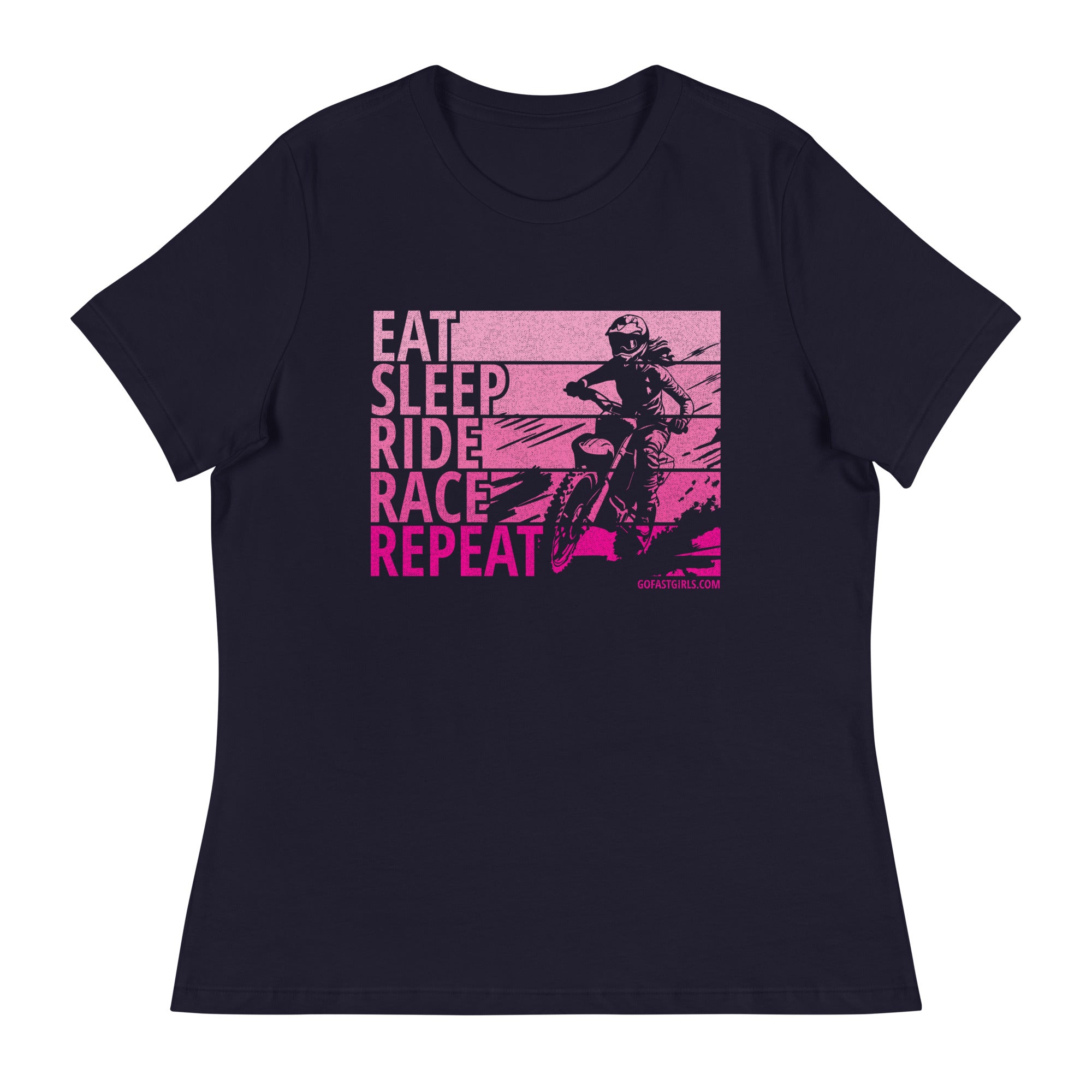 eat sleep ride repeat snowboard Race T-Shirt Navy / L Fishing Backpack: Rod Holder Medications and the pursuit of Color:Bluegill 1